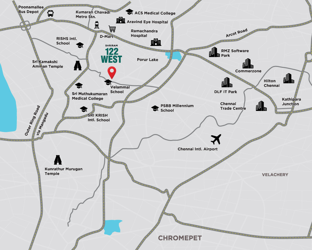 Shriram 122 West Mangadu Location Map
